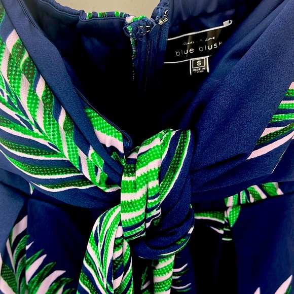 Palm Print Strapless Romper - Picture 2 of 5